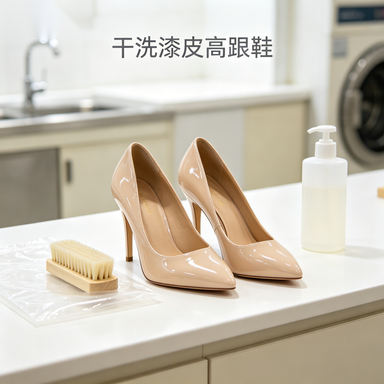 河源干洗漆皮高跟鞋